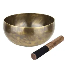 Тибетська співоча чаша Singing bowl Ручна холодна ковка 23,3/23,3/11,5 см Бронзовий (27410) Тибетська співоча чаша Singing bowl Ручна холодна ковка 23,3/23,3/11,5 см Бронзовий (27410)