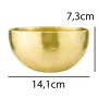 Поющая чаша Тибетская Singing bowl Ручная холодная ковка 14,1/14,1/7,3 см Бронза матовая (26563)