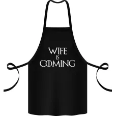 Фартук с принтом Кавун Wife is coming 68 см Черный