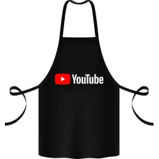 Фартук с принтом Кавун YouTube 68 см Черный