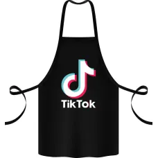 Фартук с принтом Кавун Tiktok logo 68 см Черный