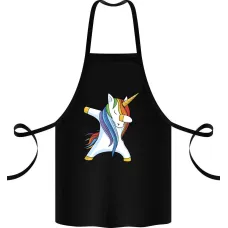Фартук с принтом Кавун Unicorn dabbing 68 см Черный