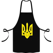 Фартук с принтом Кавун Герб Украины желтый 68 см Черный