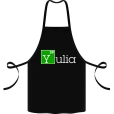 Фартук с принтом Кавун Yulia 68 см Черный