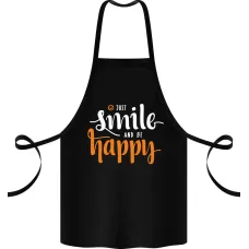 Фартук с принтом Кавун Just smile and be happy 68 см Черный