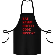Фартук с принтом Кавун Eat sleep coffee code repeat 68 см Черный