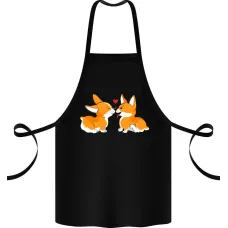 Фартук с принтом Кавун Loving Corgi Couple 68 см Черный