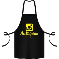 Фартук с принтом Кавун Instagram 68 см Черный