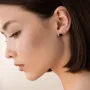 Серебряные серьги - пусеты Клевер (черная эмаль) 123049 Оникс