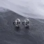 Серьги - пусеты Череп в серебре 123301 Оникс