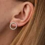 Серебряные серьги - пусеты Круговорот (белые фианиты) 064510б Оникс