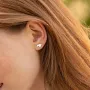 Серьги - пусеты Карта Украины в белом золоте с08012 Оникс