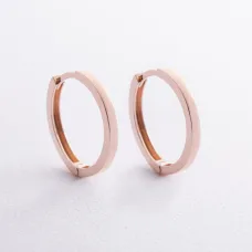 Серьги - кольца в красном золоте с08328 Оникс