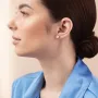 Золотые серьги - пусеты Сердечки с перламутром с08392 Оникс