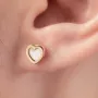 Золотые серьги - пусеты Сердечки с перламутром с08392 Оникс