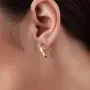 Серьги - кольца в желтом золоте с08330 Оникс