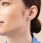 Серьги - пусеты Сердечки в желтом золоте с08444 Оникс