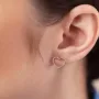 Серьги - пусеты Сердечки в желтом золоте с08444 Оникс