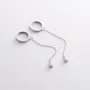 Серьги - кольца Капельки с фианитами (белое золото) с08350 Оникс