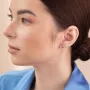 Серьги - пусеты Клевер с фианитами (желтое золото) с08436 Оникс