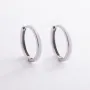 Серьги - кольца в белом золоте с08329 Оникс