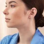 Серьги - кольца Капельки с фианитами (желтое золото) с08352 Оникс