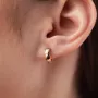 Серьги - кольца в желтом золоте с08378 Оникс