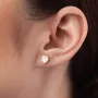 Золотые серьги - пусеты Сердечки с перламутром с08216 Оникс