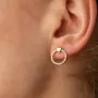 Серьги - пусеты Сердечки с фианитами (желтое золото) с08466 Оникс