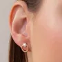 Серьги - пусеты Круговорот с жемчугом (желтое золото) с08223 Оникс
