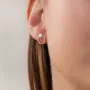 Серьги - пусеты Круговорот с жемчугом (желтое золото) с08223 Оникс