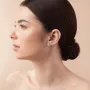 Серьги - пусеты Mona в желтом золоте с08379 Оникс