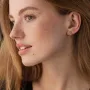 Серьги - пусеты Mona в желтом золоте с08379 Оникс