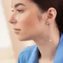 Серьги - кольца Жемчужина на цепочке в белом золоте с08357 Оникс