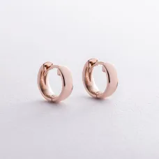 Серьги - кольца в красном золоте с08435 Оникс