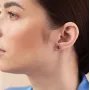 Золотые серьги - пусеты с пиропами с08411 Оникс