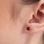 Золотые серьги - пусеты с пиропами с08411 Оникс