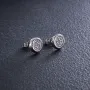 Серебряные серьги - пусеты с фианитами 1001 Оникс