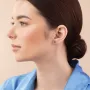 Золотые серьги - пусеты с цитрином с08409 Оникс