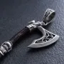 Серебряный кулон Секира Перуна с эбеном 1124 Оникс