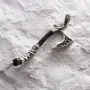 Серебряный кулон Секира Перуна с эбеном 1124 Оникс