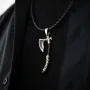 Серебряный кулон Секира Перуна с эбеном 1124 Оникс