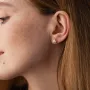 Серьги - пусеты с жемчугом (желтое золото) с08505 Оникс