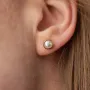 Серьги - пусеты с жемчугом (желтое золото) с08505 Оникс