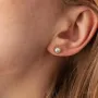 Серьги - пусеты с жемчугом (желтое золото) с08505 Оникс