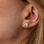 Серьги - пусеты Ракушки в белом золоте с08471 Оникс