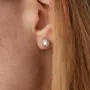 Серьги - пусеты с жемчугом (белое золото) с08504 Оникс