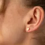 Серьги - пусеты Сердечки в красном золоте с08348 Оникс