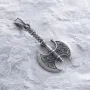 Серебряный кулон Двойной топор 7049 Оникс