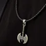 Серебряный кулон Двойной топор 7049 Оникс